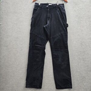 CAT Men Pants 32X32 Black Denim Carpenter Work Pants Double Knee